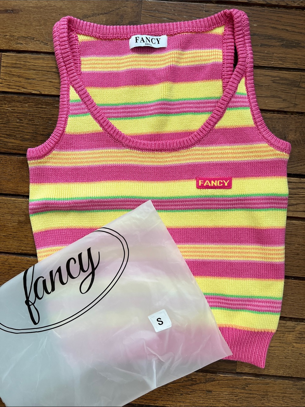 Fancy The Brand Sherbet Swirl Striped Knitted Drift Tank Size Small NWT NIB